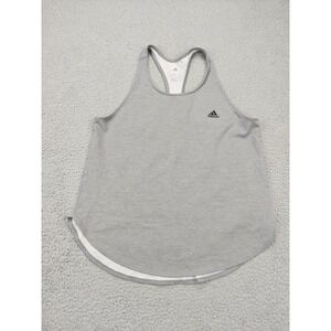 Adidas Tank Top Womens Large Gray AEROREADY Racerback Athletic Gym Workout Shirt